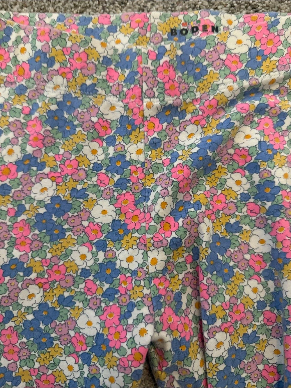Mini Boden Girls Floral Capri Leggings - Pink, Blue, Yellow & White size 9-10Y